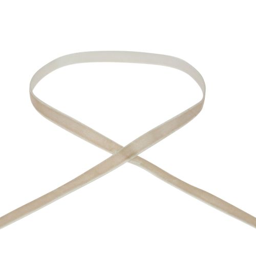 Product Decorative ribbon velvet ribbon gift ribbon velvet beige 10mm 20m