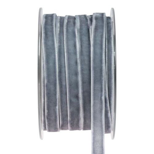 Floristik24 Decorative ribbon velvet ribbon gift ribbon velvet grey 10mm 20m