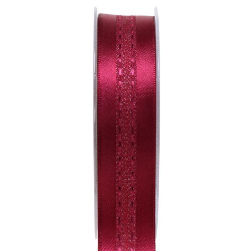 Floristik24 Gift ribbon for decoration with stripe pattern Erika 25mm 20m