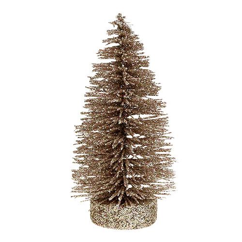 Product Decorative tree glittered light gold H14cm 4pcs