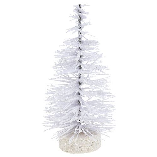 Floristik24 Deko tree glazed white H14cm 4pcs