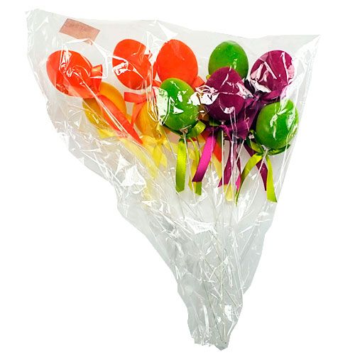 Floristik24 Decorative eggs with wire flocked colorful 6cm 12pc