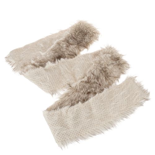 Artificial fur ribbon, decorative ribbon, long, soft, 10x140cm, 3 pieces | Floristik24.co.uk