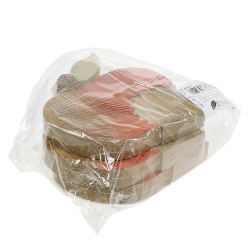 Floristik24 Decorative figure apple with hedgehog red, natural 13cm 3pcs