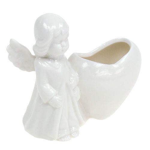 Floristik24 Decoration figure angel with heart 9,5cm white