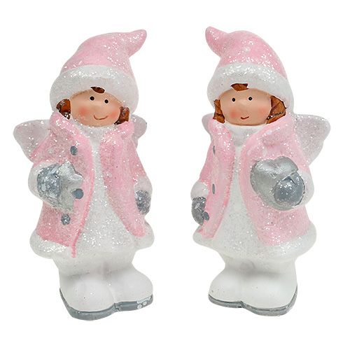 Floristik24 Decoration figure angel girl light pink 11cm 2pcs