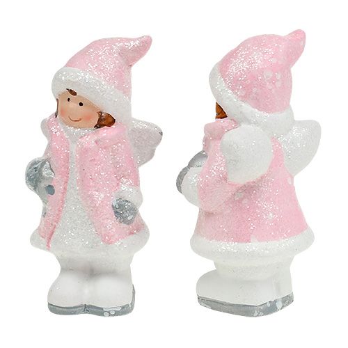 Floristik24 Decoration figure angel girl light pink 11cm 2pcs