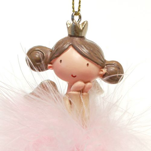 Floristik24 Decorative Figure Angel Princess Christmas Tree Decoration White, Pink 12cm 2 Pcs