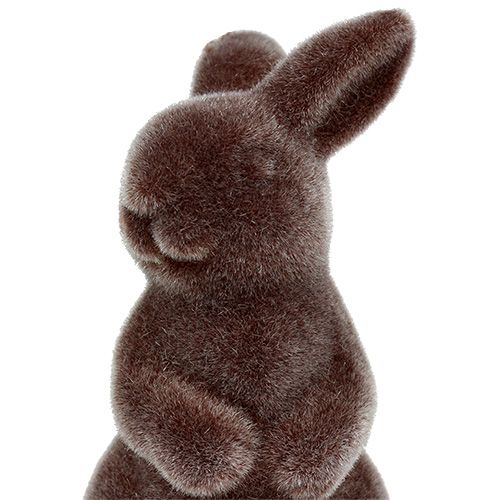 Floristik24 Decoration figure Bunny flocked 7cm Brown 1pc