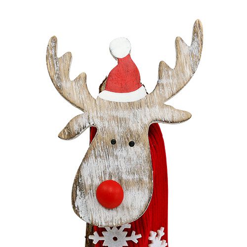Floristik24 Decoration figure wood moose with scarf 30cm 2pcs