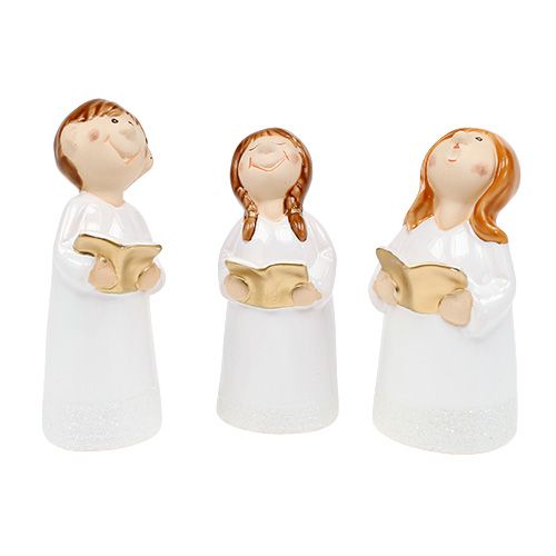 Floristik24 Decoration figure children&#39;s choir 11-12,5cm white 6pcs