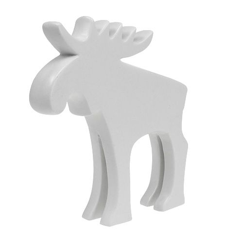 Deco figure moose ceramic white 18.5cm 1pc