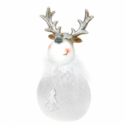 Floristik24 Decorative figure deer white 17cm