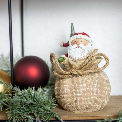 Product Decoration figure Santa Claus in a sack Christmas decoration Ø8cm/H13cm 2 pcs