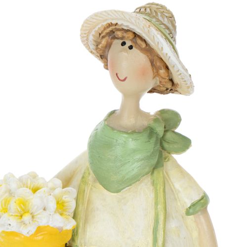 Decorative gardener figurines, table decoration, summer, green/yellow, 16.5 x 5.5 cm, 2 pieces | Floristik24.co.uk