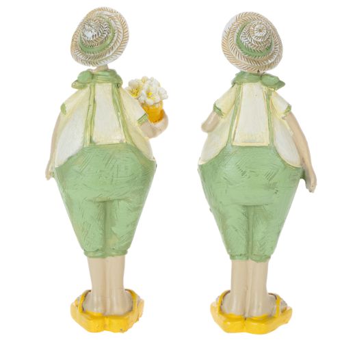 Decorative gardener figurines, table decoration, summer, green/yellow, 16.5 x 5.5 cm, 2 pieces | Floristik24.co.uk