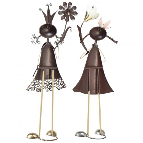 Product Decorative figures balcony decoration metal girl figures 56/57cm 2pcs