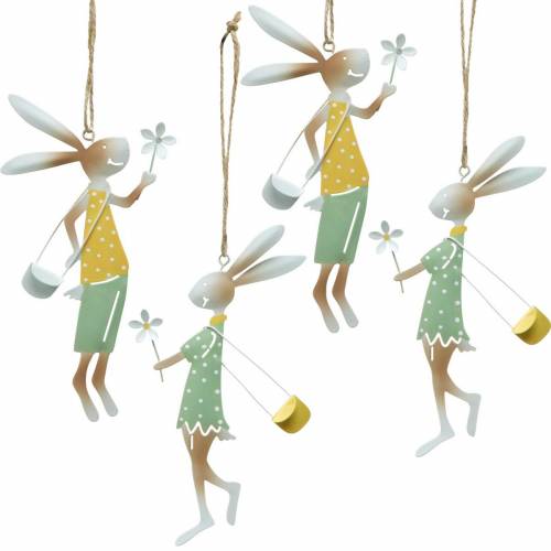 Floristik24 Deco figures bunnies, metal decoration, Easter bunnies to hang up, spring decoration 4pcs