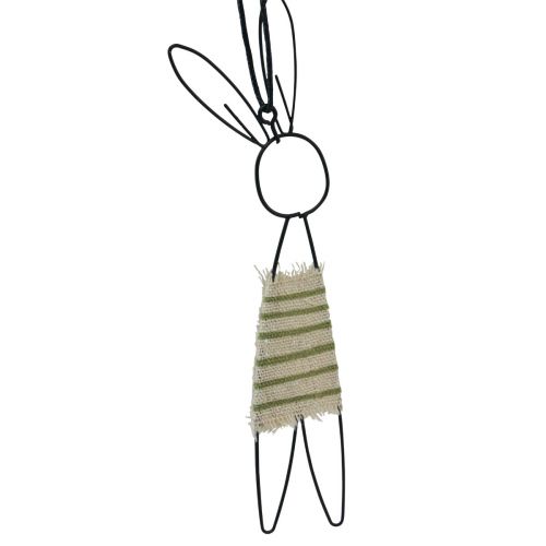 Floristik24 Decorative Figures Metal Rabbit Hanging Black Natural 19cm 4 Pcs