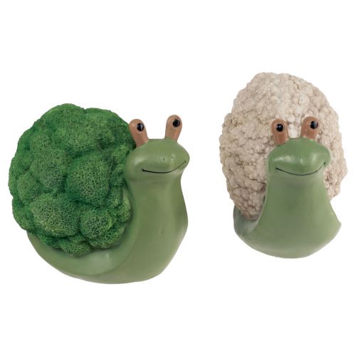 Product Decorative figures snails decoration green white 7.5x11.5x10.5cm