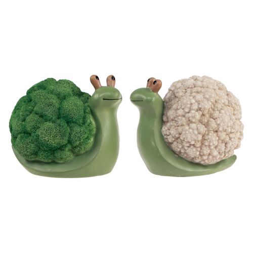 Product Decorative figures snails decoration green white 7.5x11.5x10.5cm
