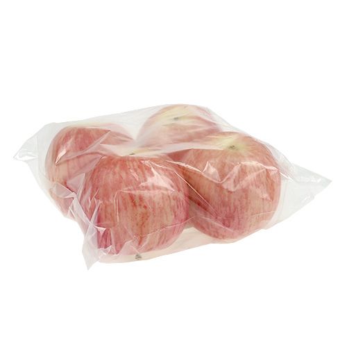 Floristik24 decorative fruit Deco-apple red-orange Ø9cm 4pcs