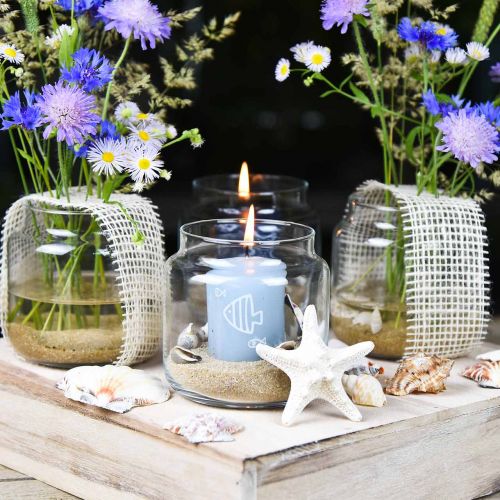 Product Decorative glass, flower vase, glass lantern, table decoration Ø10cm H10cm 6pcs