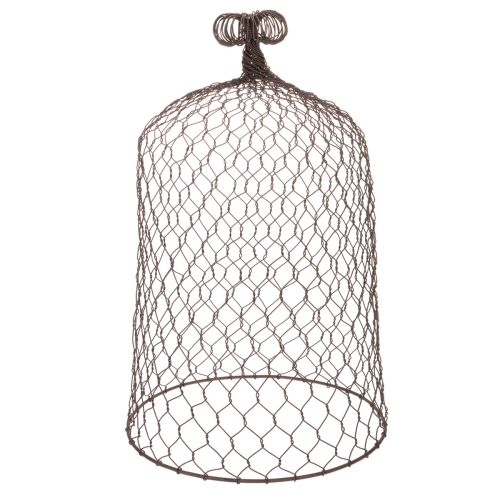 Decorative metal bell, climbing aid, wire hood, brown, rust finish, H50/41cm Ø30/25cm, set of 2 | Floristik24.co.uk