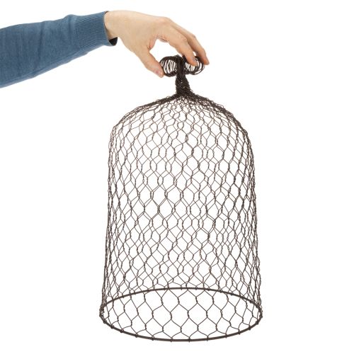 Decorative metal bell, climbing aid, wire hood, brown, rust finish, H50/41cm Ø30/25cm, set of 2 | Floristik24.co.uk