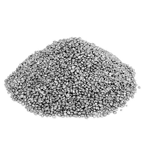 Floristik24 Decorative granulate silver decorative stones 2mm - 3mm 2kg