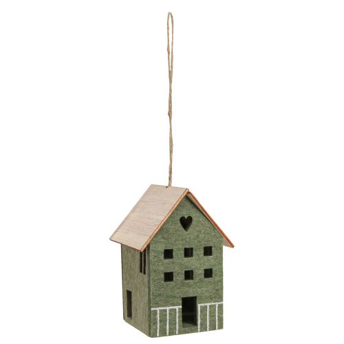 Product Decorative Hanging Felt Decoration House Green Natural 6cmx8cmx11cm 4 Pcs