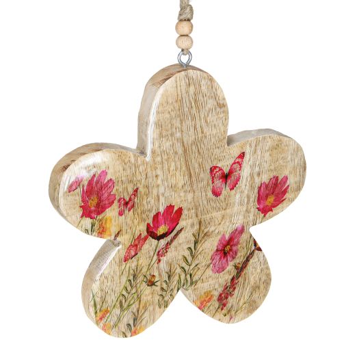 Product Decorative Hanging Wooden Flowers Spring Natural Pink 16cm 3pcs