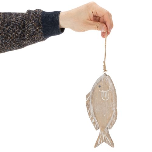 Decorative wooden fish hanger, 21cm, 2 pieces | Floristik24.co.uk