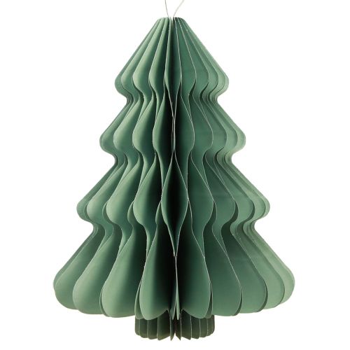 Decorative Hanging Paper Tree Christmas Mint Silver H40cm 2pcs