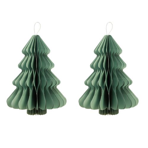 Product Decorative hanging paper tree Christmas mint silver H40cm 2pcs