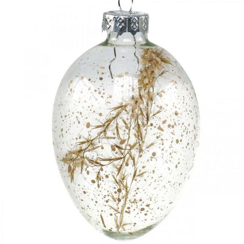 Product Decorative Hanging Egg Glass Filled Easter Decoration for Hanging 5x8cm 6 Pcs