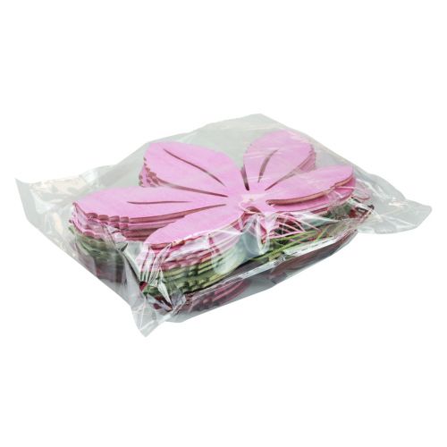 Product Decorative Hanging Wooden Autumn Leaves Pink Purple Green 12x10cm 12 pcs