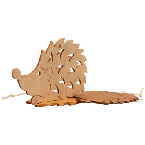 Floristik24 Decorative hanging wooden hedgehog decoration brown natural orange 12x10cm 12 pcs
