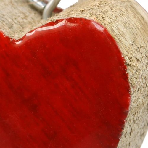 Product Decorative hanger wooden hearts decorative hearts red Ø5–5.5cm 12 pieces