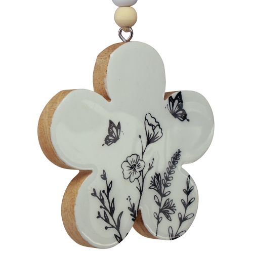 Product Decorative hanger heart flower butterfly white natural 9cm 3pcs