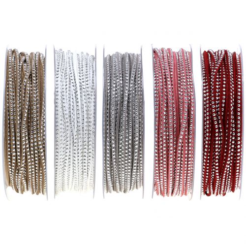Deco cord leather strap with rivets 3mm 15m