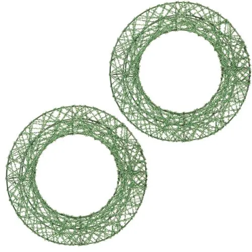 Green Metallic Wire Mesh Wreath Set for DIY Projects, 19cm, 2 Pieces buy online | Floristik24.co.uk