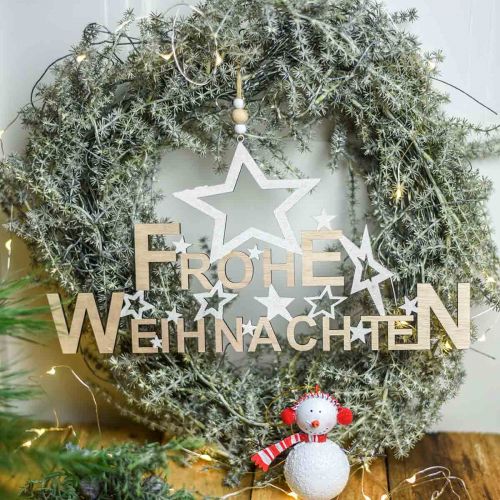 Product Decorative wreath larch artificial needle wreath snow-covered white grey Ø32cm