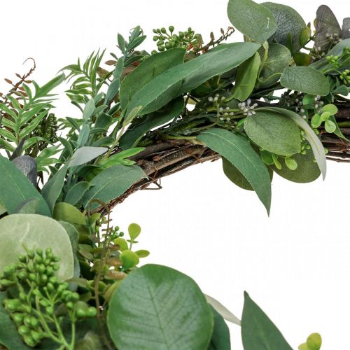 Product Decorative wreath leaves eucalyptus wreath green artificial Ø55cm