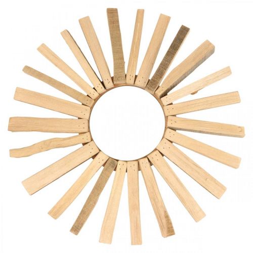 Decorative wreath wooden wreath motif sun rustic vintage Ø40cm