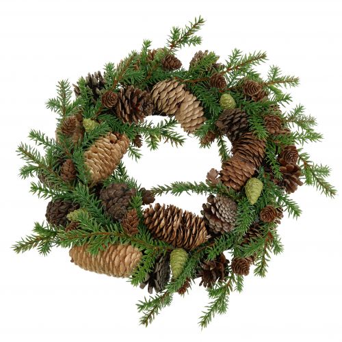 Floristik24 Decorative wreath fir tree with cones green Ø25cm