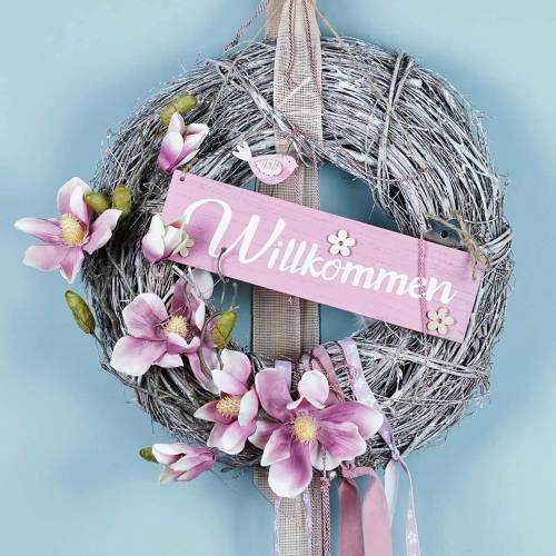 Product Decorative wreath willow Ø40cm washed white