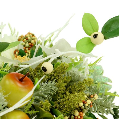 Floristik24 Decorative wreath with roses Ø40cm white, green