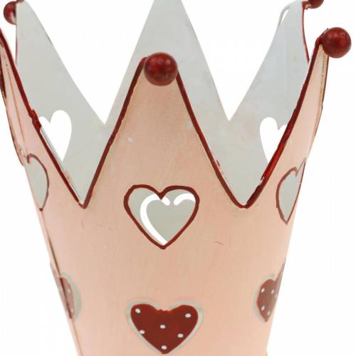 Product Decorative crown, metal lantern, planter for Valentine&#39;s Day, metal decoration with a heart