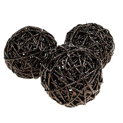 Floristik24 Decorative ball Ø12cm dark brown 6pcs
